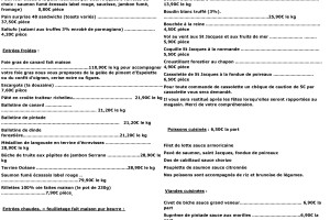 carte des plats de fin d'année pour la boucherie Boul page 2